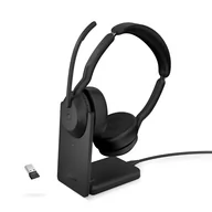 Sprzęt konferencyjny i radiowęzłowy - Jabra Evolve2 55 Link380a UC Stereo bezprzewodowy stereofoniczny zestaw słuchawkowy z USB-A, w tym stacja ładująca - miniaturka - grafika 1