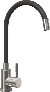 Bateria SCHOCK FLORA 509000 czarny + stal szczotkowana INOX - Baterie kuchenne - miniaturka - grafika 1