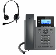 Telefonia VoIP - Telefon VoIP z słuchawką call center Grandstream GRP 2602P + Platora Pro-D - miniaturka - grafika 1