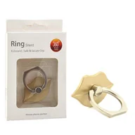 Pozostałe akcesoria do telefonów - UCHWYT TELEFONU STOJAK USTA ZŁOTY UNIWERSALNY VEGA NA RĘKĘ RING HOLDER - miniaturka - grafika 1