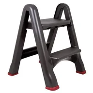 Drabiny - Drabinka Curver 49x17x63 cm 2-stopniowa czarna - miniaturka - grafika 1
