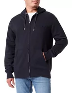 Bluzy męskie - GANT Męska bluza z kapturem Embossed Full Zip Hoodie, czarny, M - miniaturka - grafika 1