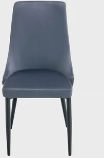 Krzesło welurowe LOGAN ciemnoszare z czarnymi nogami HOMLA - Krzesła - miniaturka - grafika 1