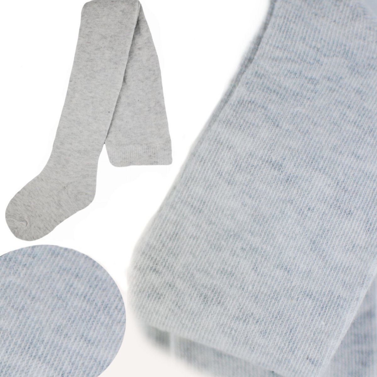 Rajstopy bawełniane gładkie jasnoszary melanż Noviti roz.116/122