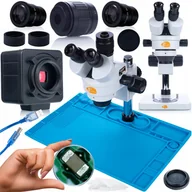 Mikroskopy i lupy - Zestaw mikroskop Mercury Pro MSMP-T-PS1 + Kamera Crux PRO KMCP-HDMI-USB 5mp Seria Plantes PRO + Silikonowa mata (baza z żelazną podstawą) 480x320mm - miniaturka - grafika 1