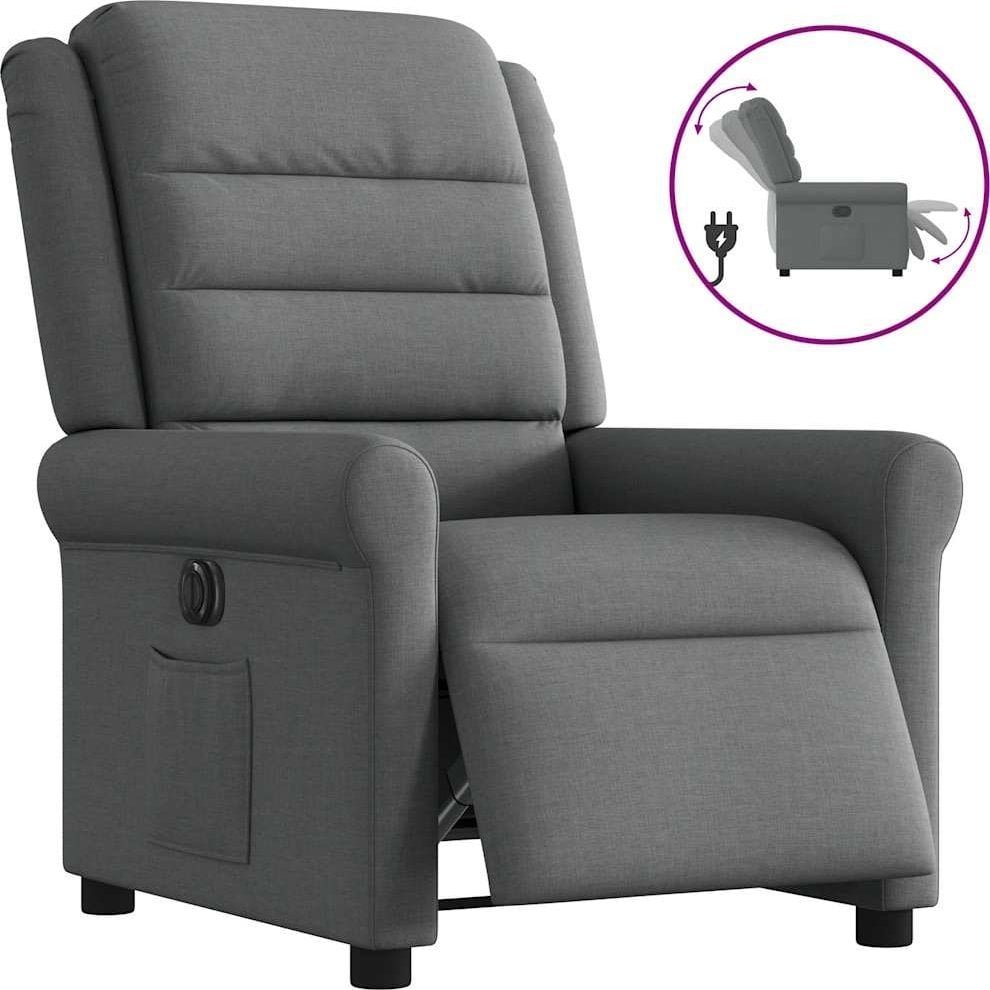vidaXL vidaXL Elektryczny fotel rozkładany, ciemnoszary, obity tkaniną