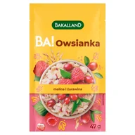Płatki śniadaniowe i musli - BAKALLAND BA! OWSIANKA Z MALINĄ I ŻURAWINĄ 47G zakupy dla domu i biura 24186 - miniaturka - grafika 1