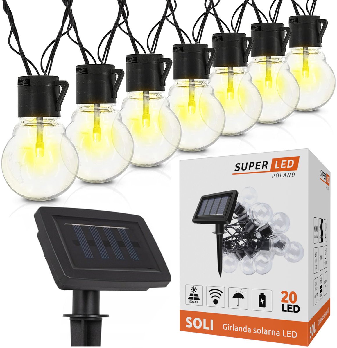 SUPERLED Girlanda solarna LED 550 cm