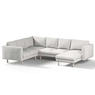 Pokrowce na meble - Dekoria pl pl Pokrowiec na sofę narożną Norsborg 5-osobową z szezlongiem jasny popiel 231/291 x 88/157 x 85 cm Etna 1030-705-90 - miniaturka - grafika 1
