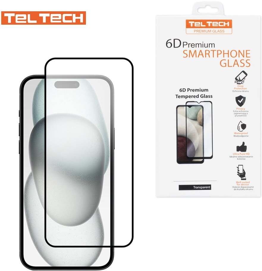Teltech szkło hartowane 6D do iPhone 17 Pro Max czarna ramka
