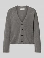 Swetry damskie - Kurtka z dzianiny o kroju oversized z czystej żywej wełny - miniaturka - grafika 1