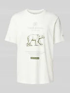 Koszulki męskie - T-shirt z detalami z logo - miniaturka - grafika 1