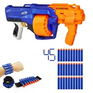 Zabawki militarne - Zestaw Pistolet Nerf N-Strike Elite SurgeFire E0011 + 30 strzałek + opaska - miniaturka - grafika 1