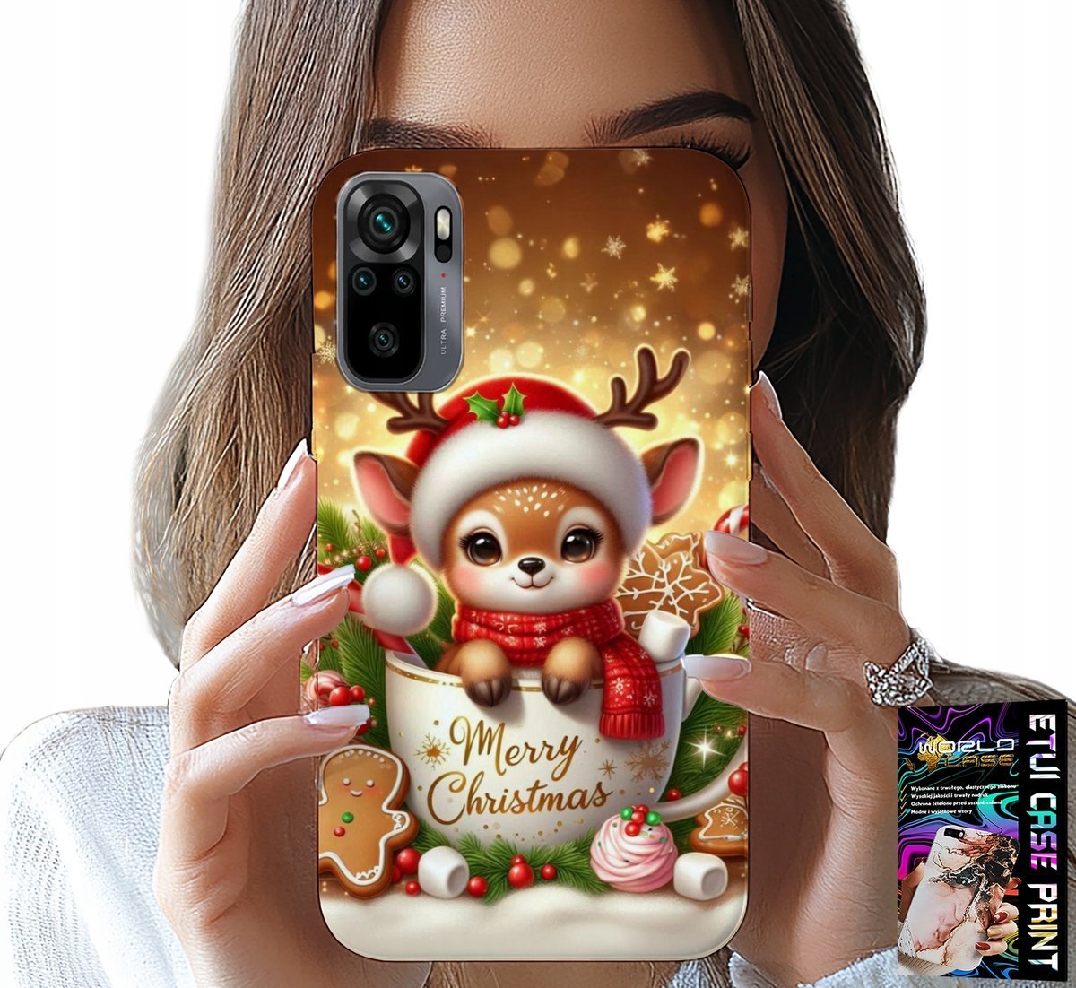 ETUI DO XIAOMI NOTE 10 / 10S - RENIFEREK SŁODKI RENIFER ŚWIĄTECZNE WZÓR