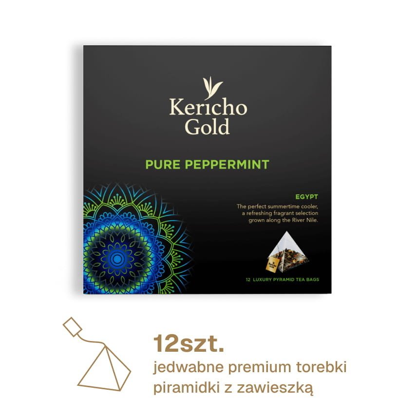Herbata ziołowa Kericho Gold Pure Mięta pieprzowa piramidki 12sztuk Premium
