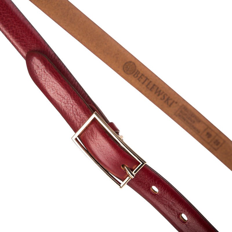 Betlewski, Pasek damski, Livia, czerwony, 110/127 cm