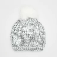 Czapki dla dzieci - Reserved - Dzianinowa czapka z metalizowaną nicią - Biały - miniaturka - grafika 1