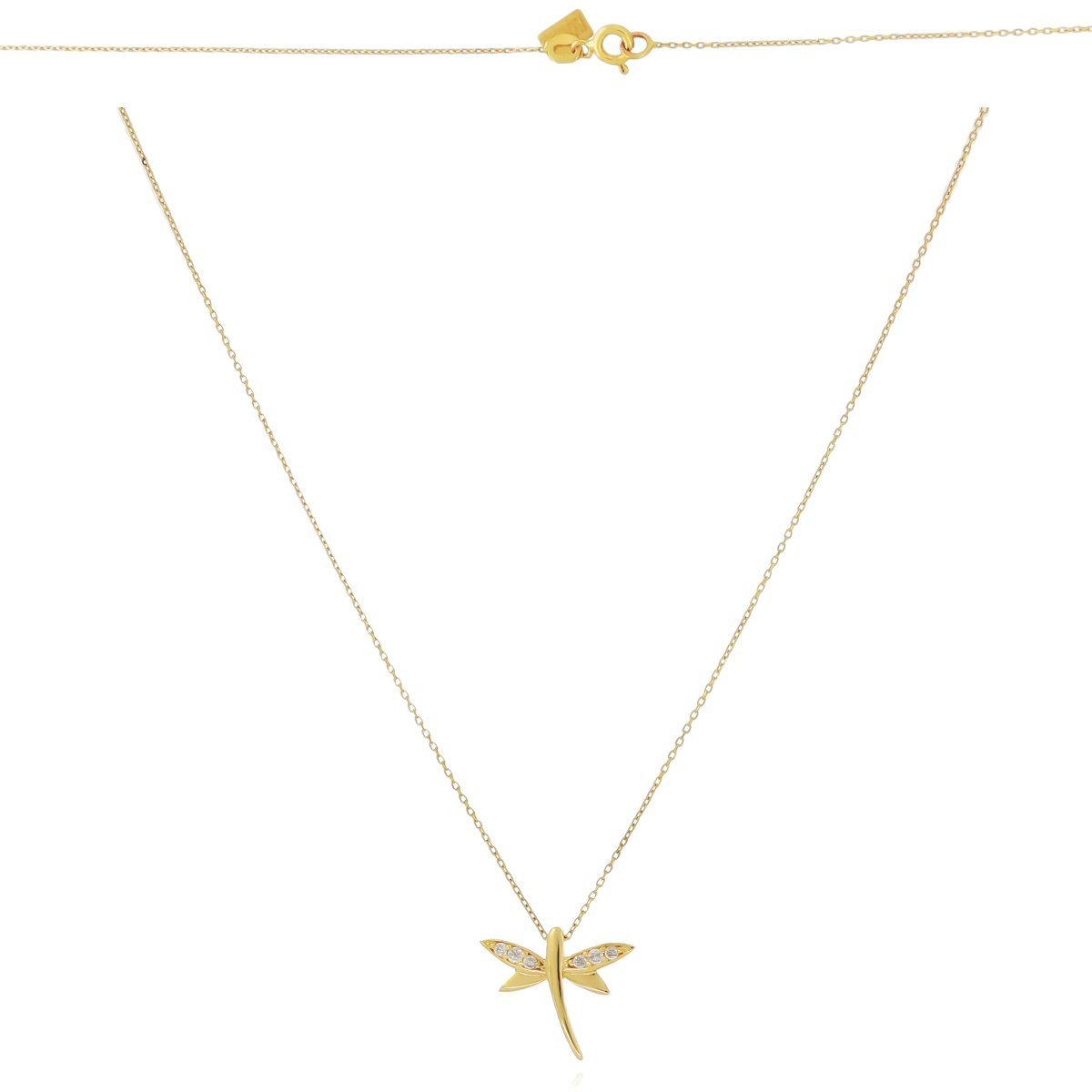 Złoty naszyjnik celebrytka Ważka złoto pr. 585