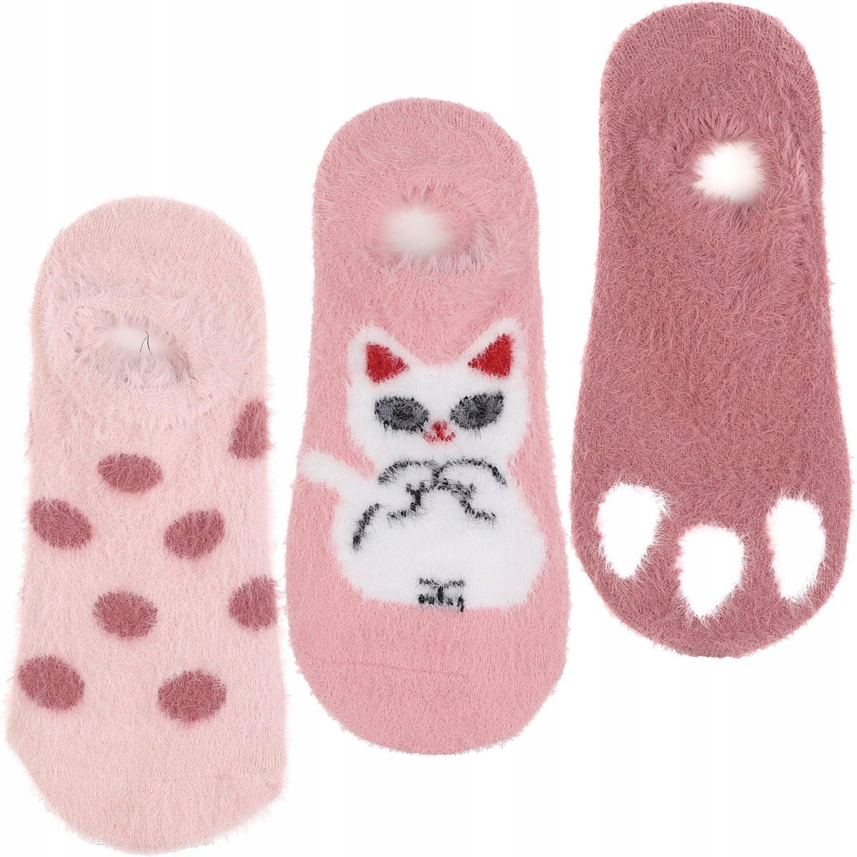 3X Stopki Damskie Niskie Skarpetki Ciepłe Balerinki Śliczne Moraj 38-41