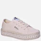 Trampki damskie - Trampki damskie materiałowe do kostki Lee Cooper LCW-25-44-3215L 36 24 cm Beżowe. Tenisówki i trampki damskie - miniaturka - grafika 1