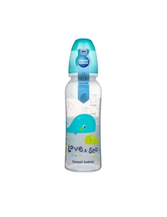 Canpol Babies Butelka wąska Love&Sea 250 ml turkusowa - Butelki dla niemowląt - miniaturka - grafika 1