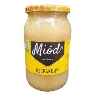 Miód RZEPAKOWY 1200g 900ml odporność przeziębienie krążenie Pasieka Mnich - Miód - miniaturka - grafika 1