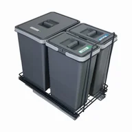 Kosze na śmieci - Sortownik śmieci EcoCube ANTRACYT do szafki od 40 cm Cichy domyk 1x18 2x8 l - miniaturka - grafika 1