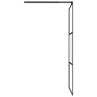 vidaXL VidaXL Ścianka prysznicowa z półką czarna, 100x195 cm ESG i aluminium - Ścianki i drzwi prysznicowe - miniaturka - grafika 7