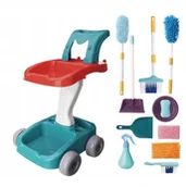 Zabawy w naśladowanie dorosłych - ZESTAW DO SPRZĄTANIA DLA DZIECI WÓZEK AKCESORIA ZABAWKA MIOTŁA MOP WIADRO - miniaturka - grafika 1