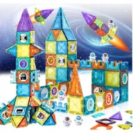 Klocki - KLOCKI MAGNETYCZNE DLA DZIECKA 3D EDUKACYJNE DUŻE SMART TOR KULKOWY 138EL - miniaturka - grafika 1