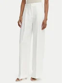 Spodnie damskie - BOSS Spodnie materiałowe Tiana 50557443 Biały Relaxed Fit - miniaturka - grafika 1