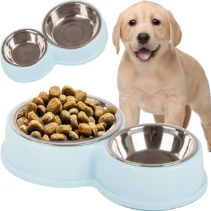 Verk Miska podwójna dla psa kota metalowa na karmę wodę Miska podwójna dla psa kota metalowa na karmę wodę - Miski dla psów - miniaturka - grafika 1