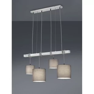 Reality Leuchten Lampa wisząca belka Padme, 4 tekstylne klosze - Lampy sufitowe - miniaturka - grafika 1