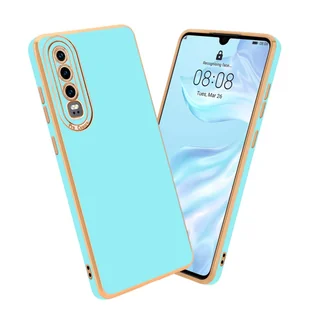 Etui Do Huawei P30 Porkowiec w Glossy Turkusowy - Różowe Złoto Ochrona kamery Obudowa Case Cover TPU Cadorabo - Etui i futerały do telefonów - miniaturka - grafika 1