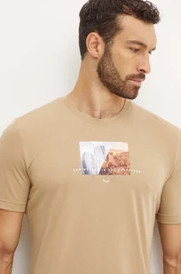 Salewa t-shirt sportowy Pure Design Dry kolor beżowy z nadrukiem 00.0000028811 - Koszulki męskie - miniaturka - grafika 1