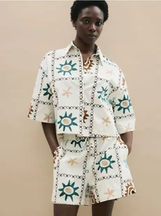 Reserved - Bawełniane szorty - wielobarwny - Spodenki damskie - miniaturka - grafika 1