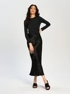 Bluzki damskie - Sinsay - Koszulka z długimi rękawami - czarny - miniaturka - grafika 1