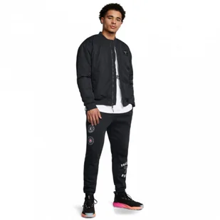 Męskie spodnie treningowe Under Armour Project Rock Icon Flc Jogger Q3 - czarne - Spodnie męskie - miniaturka - grafika 1