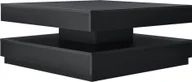 Ławy i stoliki kawowe - [en.casa] Stolik kawowy 76x76x38cm Stolik boczny z półką Stolik do salonu z obrotowym blatem Stolik do sofy czarny - miniaturka - grafika 1