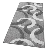 Dywany - Dywanik Kuchenny 50x80 Cm Trójwymiarowy Okręgi 3D Absorbent Miękki Nowoczesny Antypoślizgowy Szary - miniaturka - grafika 1