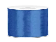 Pasmanteria - PartyDeco Tasiemka satynowa, niebieski kobaltowy, 50 mm / 25 m TS50-074R - miniaturka - grafika 1