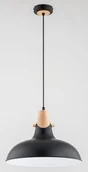 Lampy sufitowe - Solo lampa wisząca 1xE27 czarna/drewno 61267 - miniaturka - grafika 1