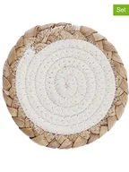 Pozostałe akcesoria kuchenne - Zeller Podkładki (6 szt.) w kolorze jasnobrązowo-białym pod szklanki - Ø 12 cm - miniaturka - grafika 1