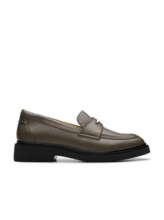 Clarks Skórzane mokasyny "Splend Edge" w kolorze khaki - Mokasyny damskie - miniaturka - grafika 1