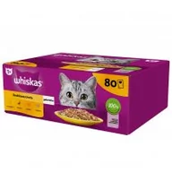Mokra karma dla kotów - Whiskas Drobiowa Uczta - mokra karma dla dorosłego kota, w galaretce (kawałki z: kurczakiem, kaczką, drobiem, indykiem) 80 x 85 g - miniaturka - grafika 1