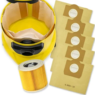FILTR POWIETRZA DO ODKURZACZA KARCHER WD2 WD3 SE + 5 x WORKI ZAMIENNIK - Filtry do odkurzaczy - miniaturka - grafika 1