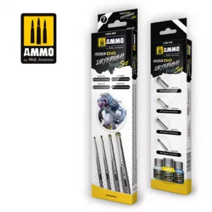 Ammo: Premium DIO Drybrush Brush Set - Akcesoria i części modelarskie - miniaturka - grafika 1