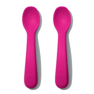 Oxo, Zestaw łyżeczek silikonowych, Pink, 6m+ - Sztućce dla dzieci - miniaturka - grafika 1