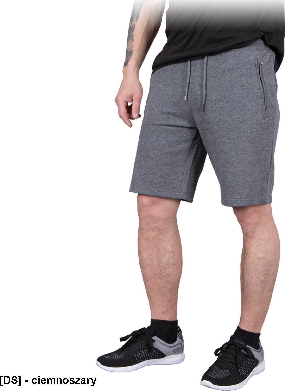 R.E.I.S. SHORTS - krótkie spodenki ochronne, troczki rozciągliwa gumka w pasie, 65% poliester, 35% bawełna 280 g/m - ciemnoszary M