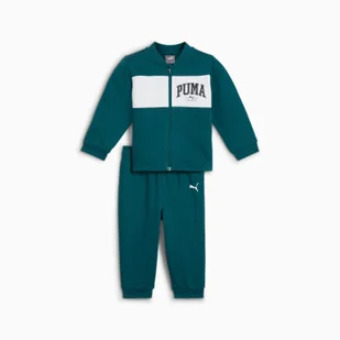 Komplet dresowy chłopięcy Puma MINICATS SQUAD FL INF zielony 68333222 - Spodnie sportowe męskie - miniaturka - grafika 1
